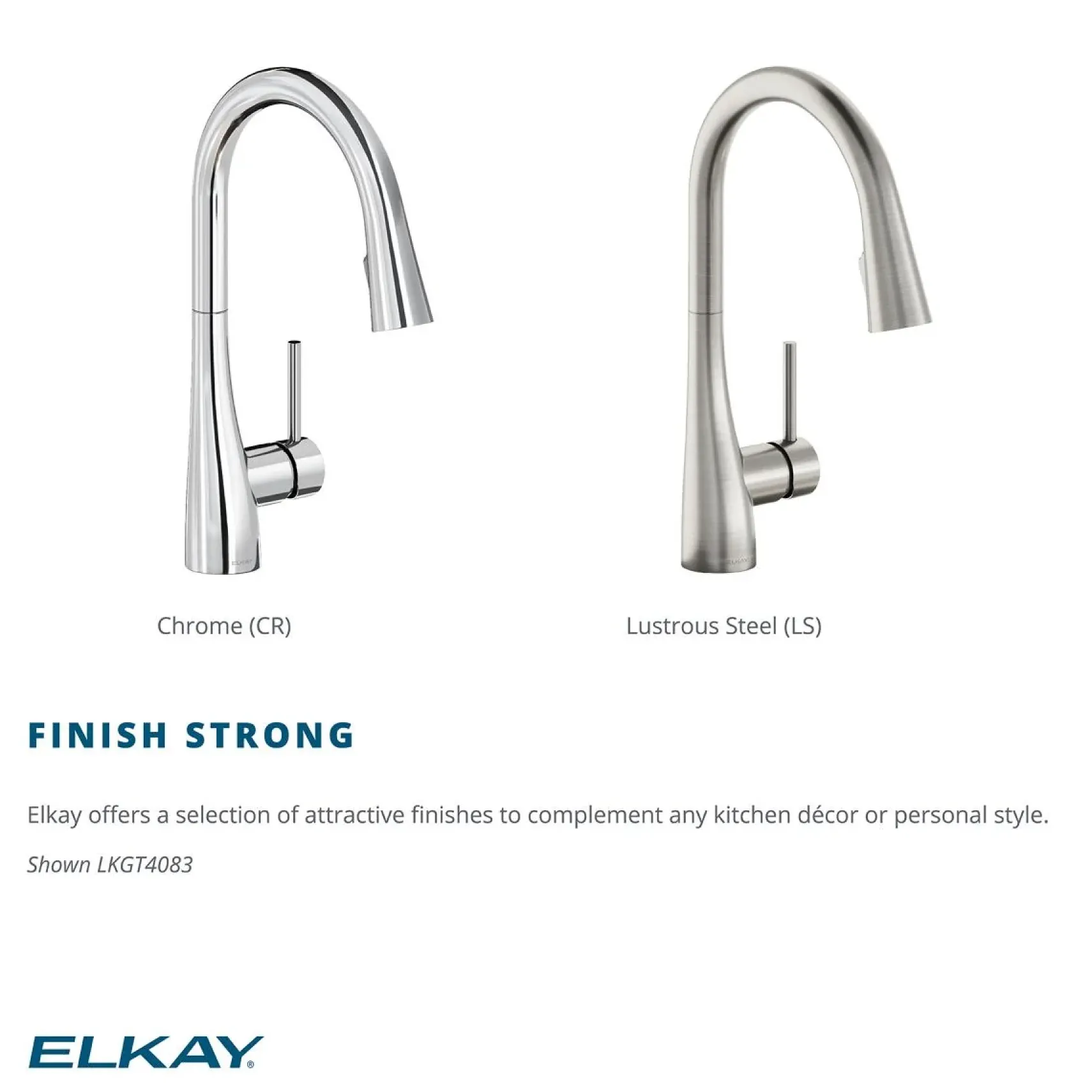 Elkay Forward Only Lever Handle Pull-down Spray Spout Brass ADA Kitchen Faucet, Chrome, LKGT4083CR