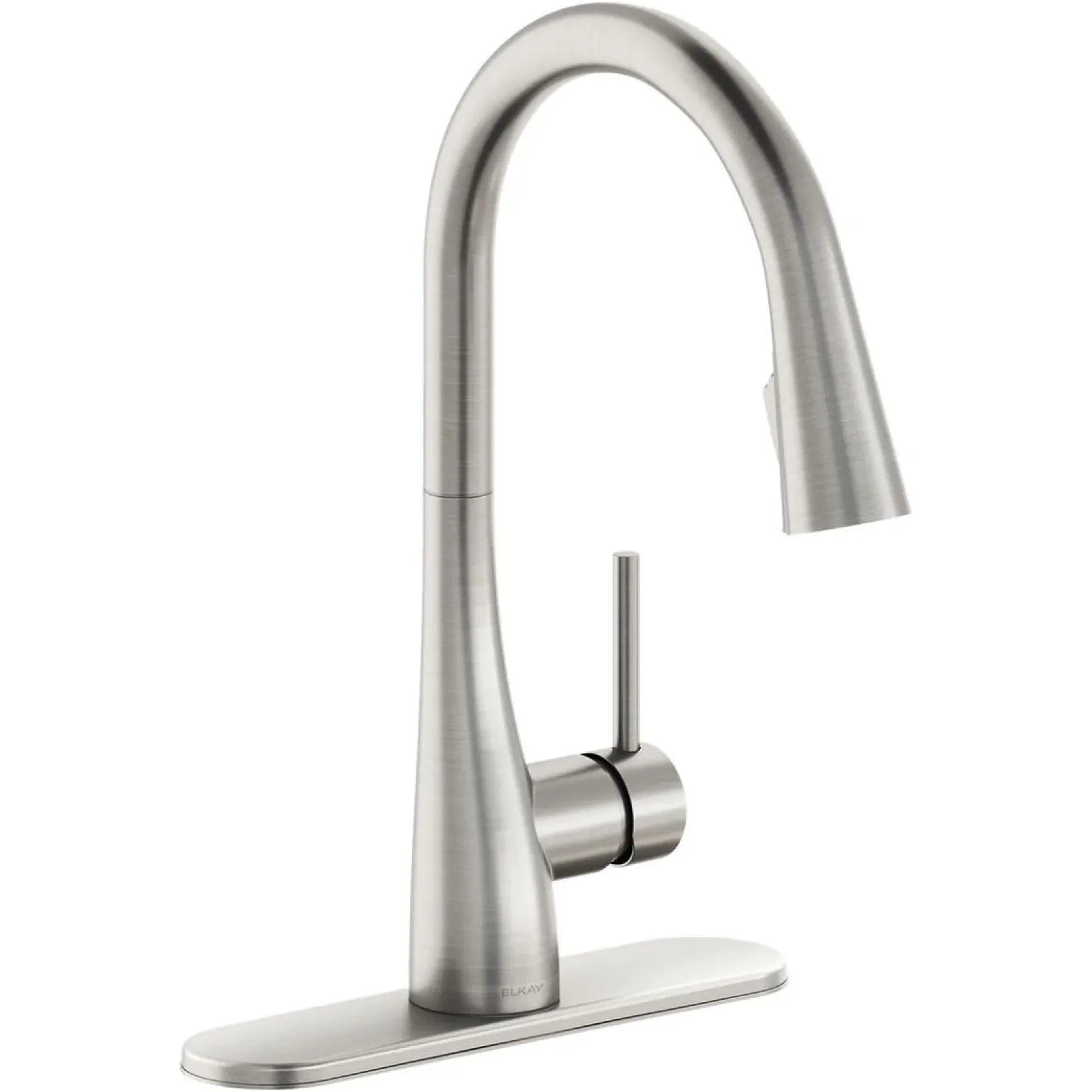 Elkay Forward Only Lever Handle Pull-down Spray Spout Brass ADA Kitchen Faucet, Lustrous Steel, LKGT4083LS