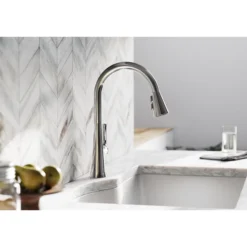 Elkay Harmony Forward Only Lever Handle Pull-down Spray Spout Brass ADA Kitchen Faucet, Chrome, LKHA1041CR