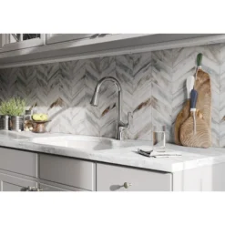 Elkay Harmony Forward Only Lever Handle Pull-down Spray Spout Brass ADA Kitchen Faucet, Chrome, LKHA1041CR