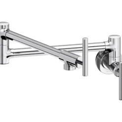 Elkay LKAV4091CR Avado Wall Mount Single Hole Pot Filler Kitchen Faucet with Lever Handles Chrome