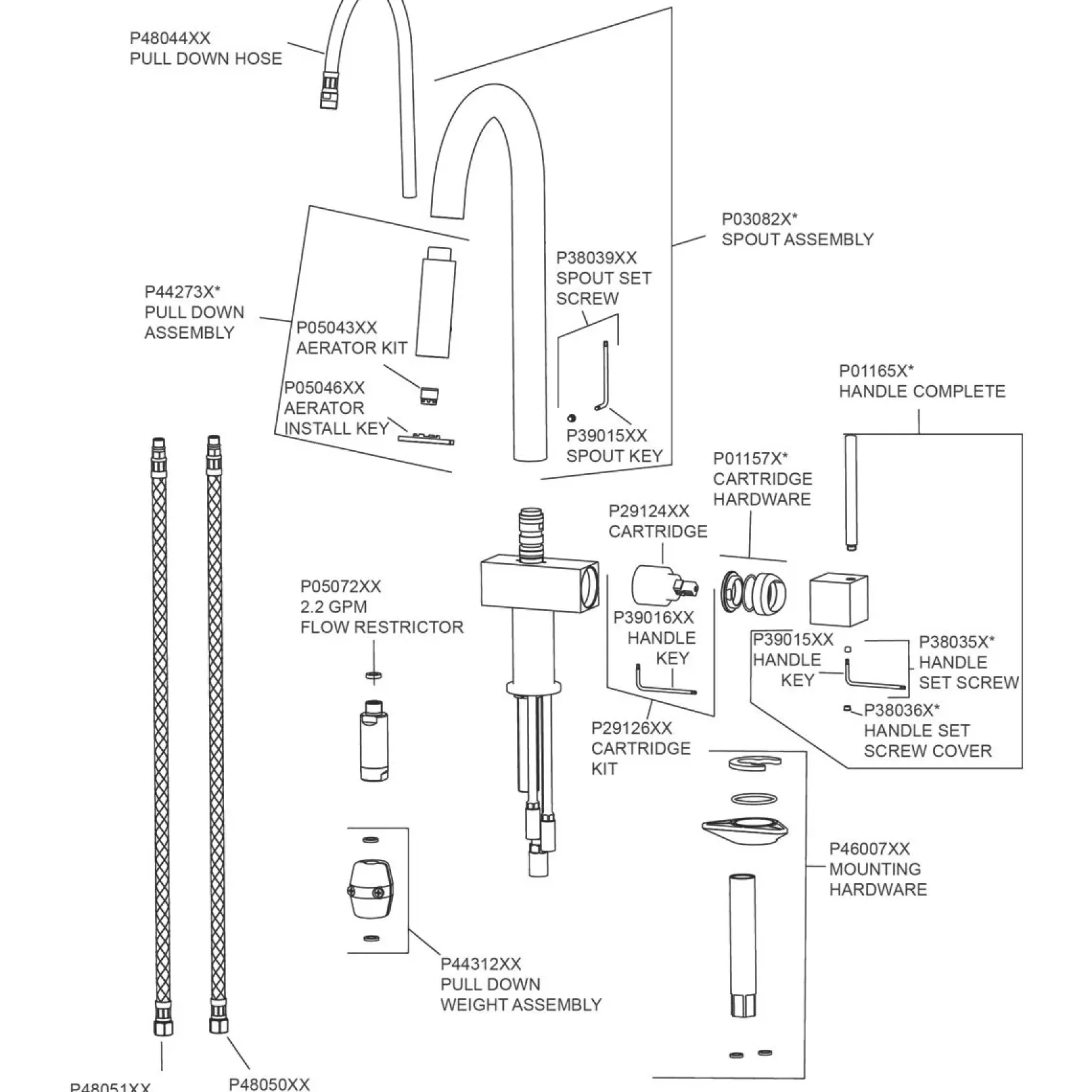 Elkay LKAV1031NK Avado Single Hole Kitchen Faucet with Pull-down Spray and Lever Handle Brushed Nickel