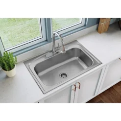 Elkay LK6000CR Everyday Single Hole Deck Mount Kitchen Faucet with Pull-down Spray Forward Only Lever Handle Chrome
