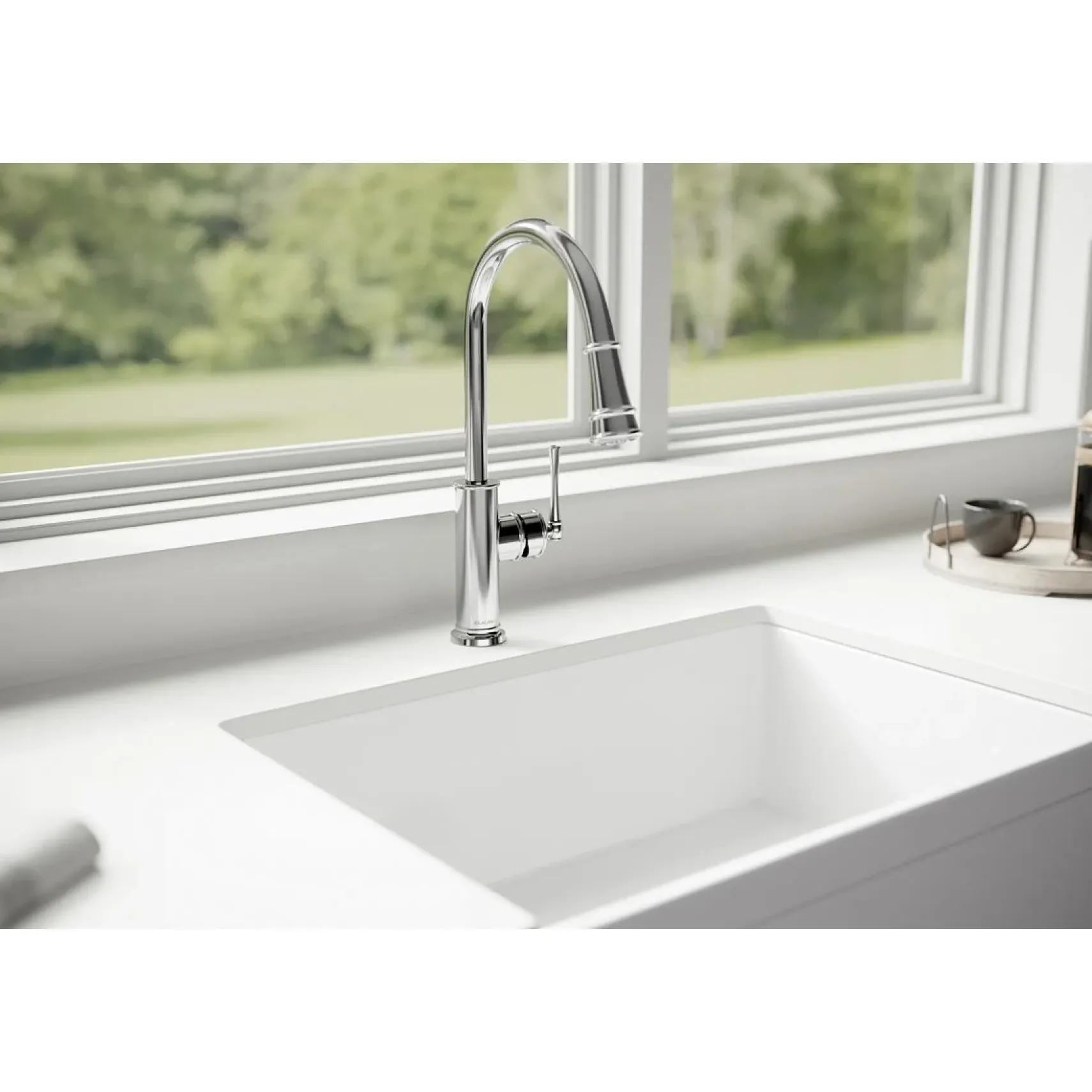 Elkay LKEC2031CR Explore Single Hole Kitchen Faucet with Pull-down Spray and Forward Only Lever Handle Chrome
