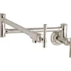 Elkay LKEC2091PN Explore Wall Mount Single Hole Pot Filler Kitchen Faucet with Lever Handles Polished Nickel