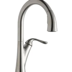 Elkay LKHA4031LS Harmony Single Hole Kitchen Faucet with Pull-down Spray and Forward Only Lever Handle Lustrous Steel