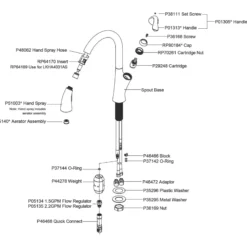 Elkay LKHA4031LS Harmony Single Hole Kitchen Faucet with Pull-down Spray and Forward Only Lever Handle Lustrous Steel
