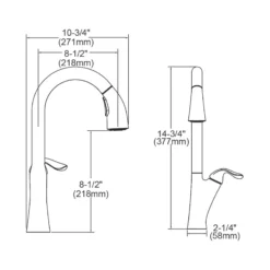Elkay LKHA4031LS Harmony Single Hole Kitchen Faucet with Pull-down Spray and Forward Only Lever Handle Lustrous Steel