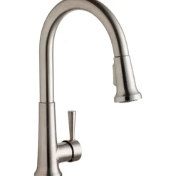 Elkay LK6000LS Everyday Single Hole Deck Mount Kitchen Faucet with Pull-down Spray Forward Only Lever Handle Lustrous Steel