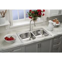 Elkay LK6000LS Everyday Single Hole Deck Mount Kitchen Faucet with Pull-down Spray Forward Only Lever Handle Lustrous Steel