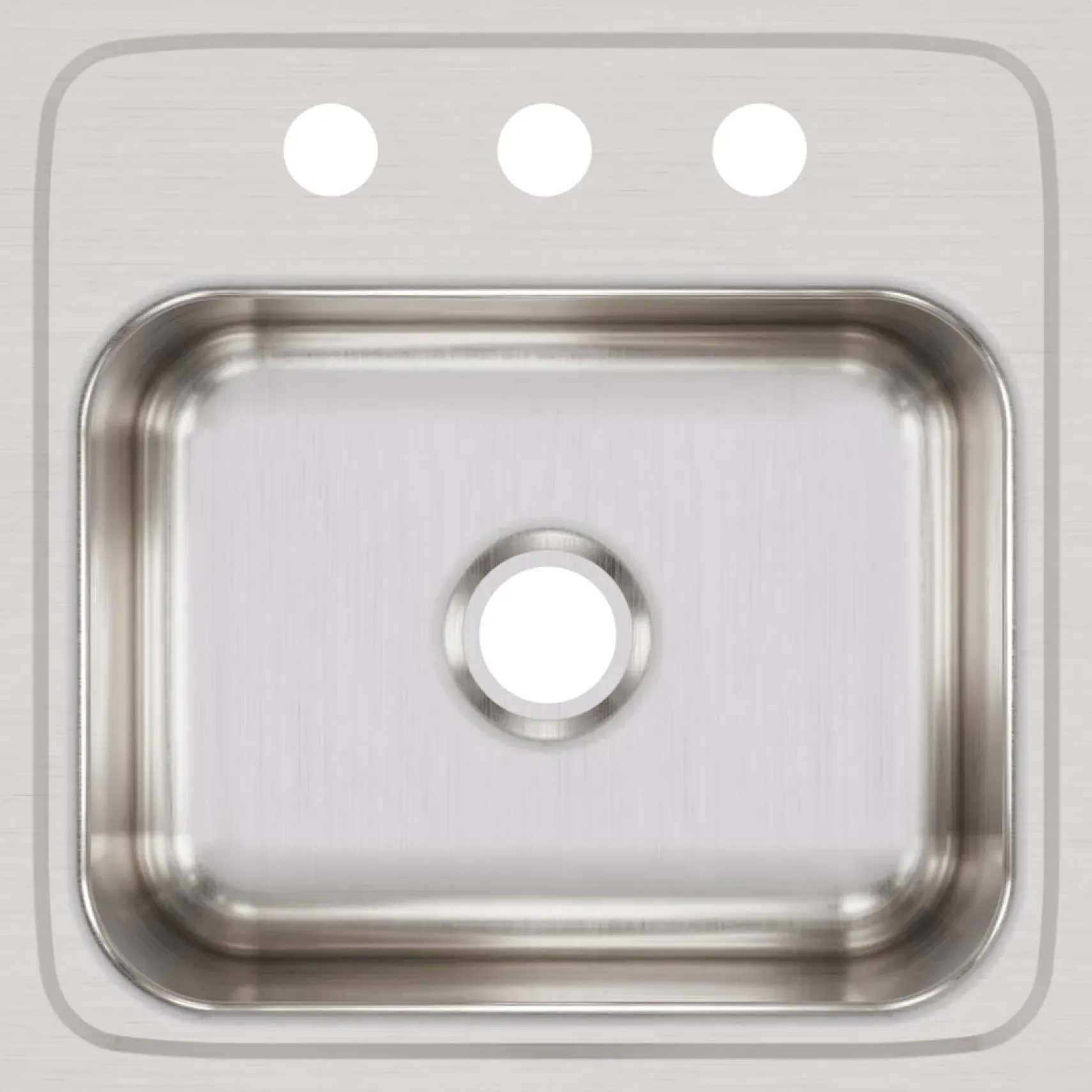 Elkay Lustertone 15" Stainless Steel Bar Sink, Lustrous Satin, 3 Faucet Holes, BLR15603