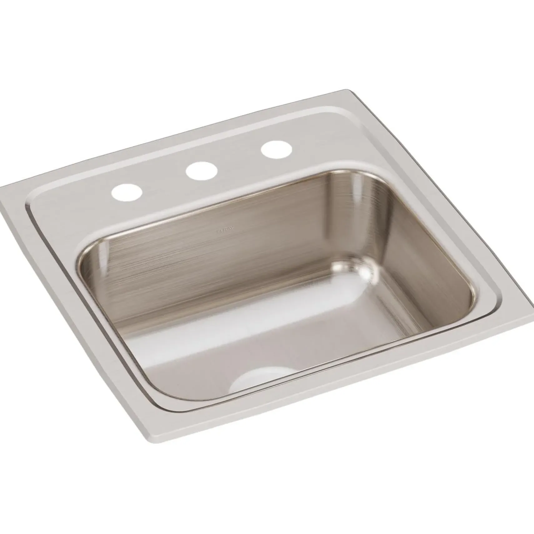Elkay Lustertone 15" Stainless Steel Bar Sink, Lustrous Satin, 3 Faucet Holes, BLR15603