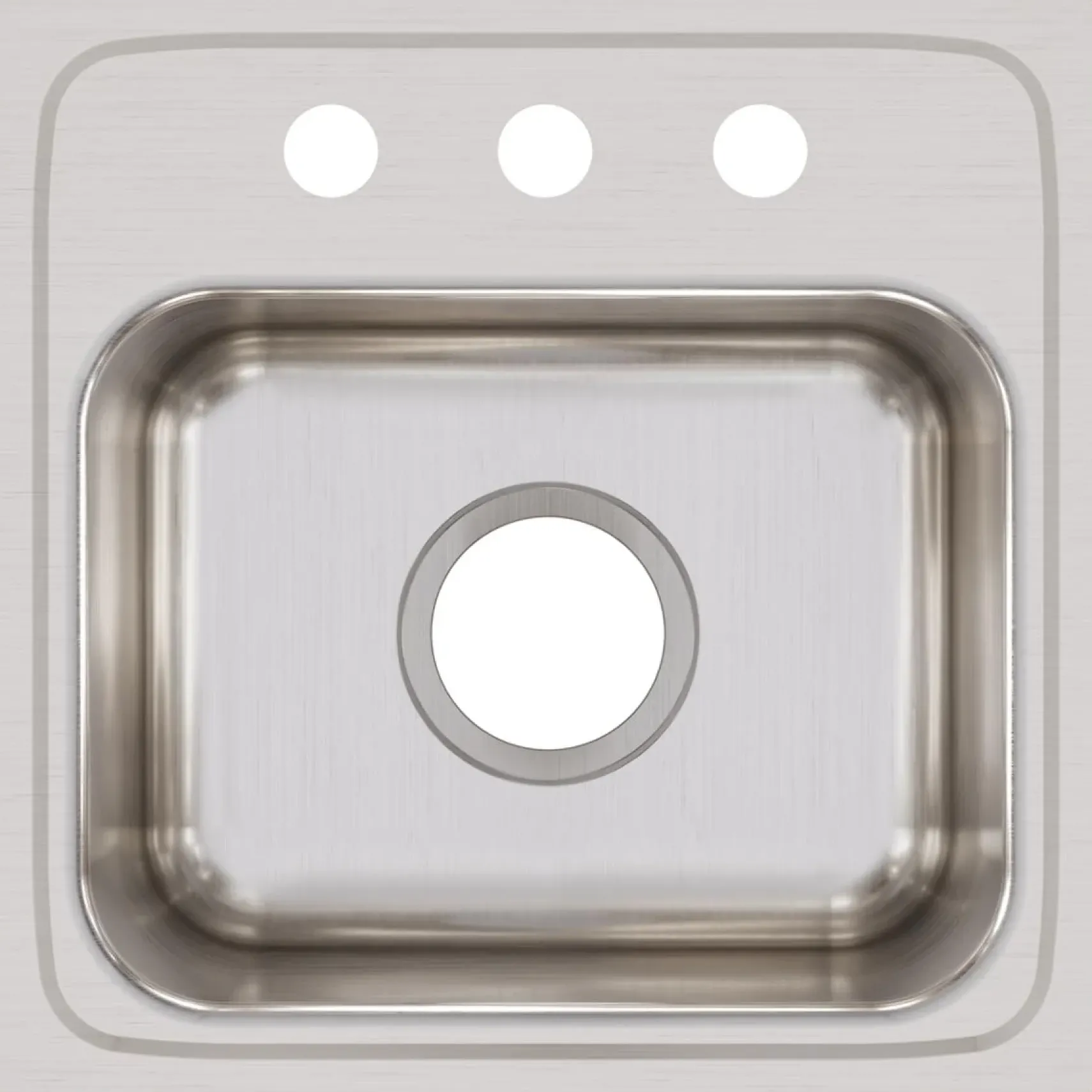 Elkay Lustertone 15" Stainless Steel Bar Sink, Lustrous Satin, 3 Faucet Holes, BLR15163
