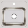 Elkay Lustertone 15" Stainless Steel Bar Sink, Lustrous Satin, 1 Faucet Hole, BLR15601