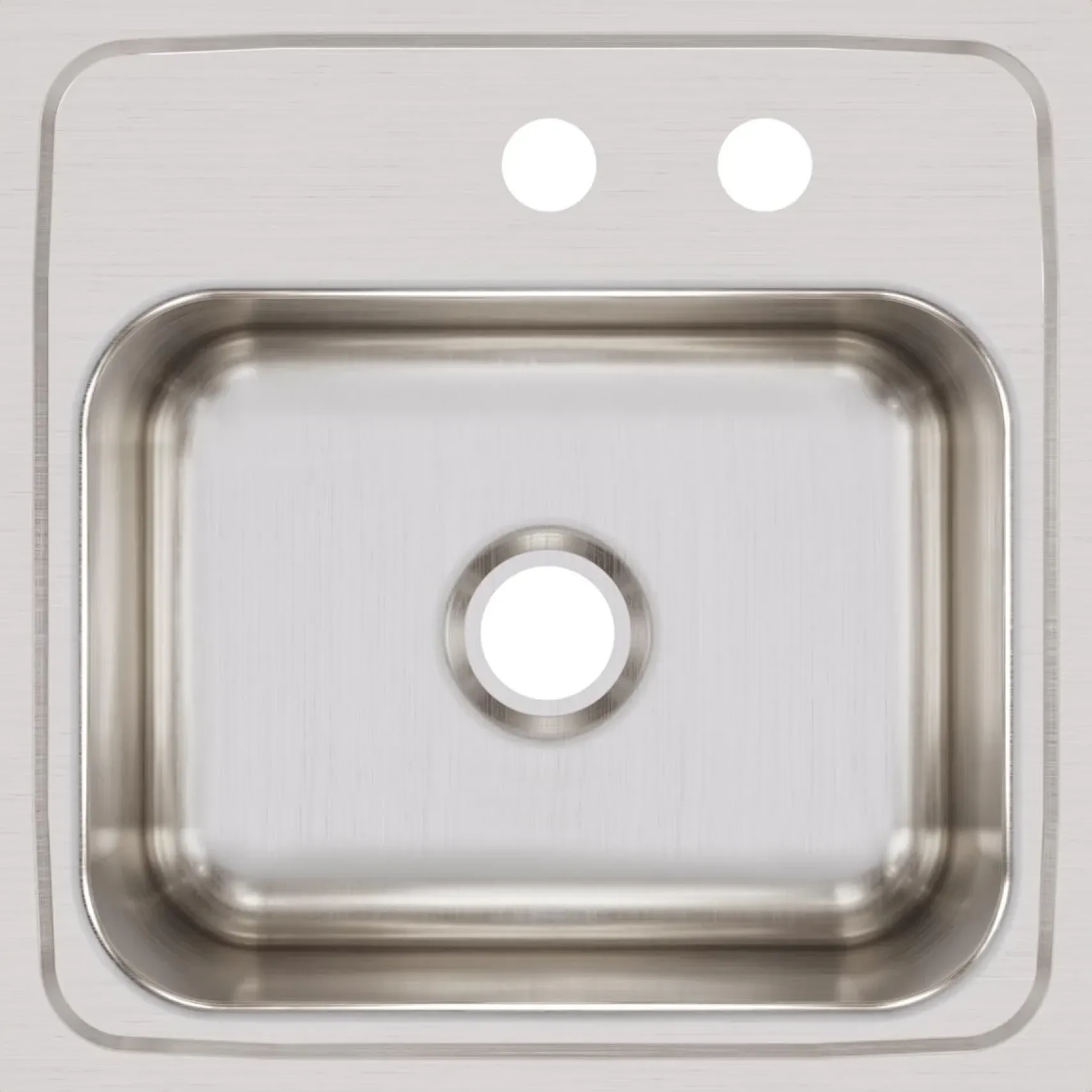 Elkay Lustertone 15" Stainless Steel Bar Sink, Lustrous Satin, 2 Faucet Holes, BLR15MR2