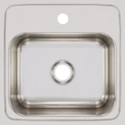 Elkay Lustertone 15" Stainless Steel Bar Sink, Lustrous Satin, 1 Faucet Hole, BLR151