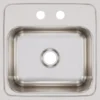 Elkay Lustertone 15" Stainless Steel Bar Sink, Lustrous Satin, 2 Faucet Holes, BLR152