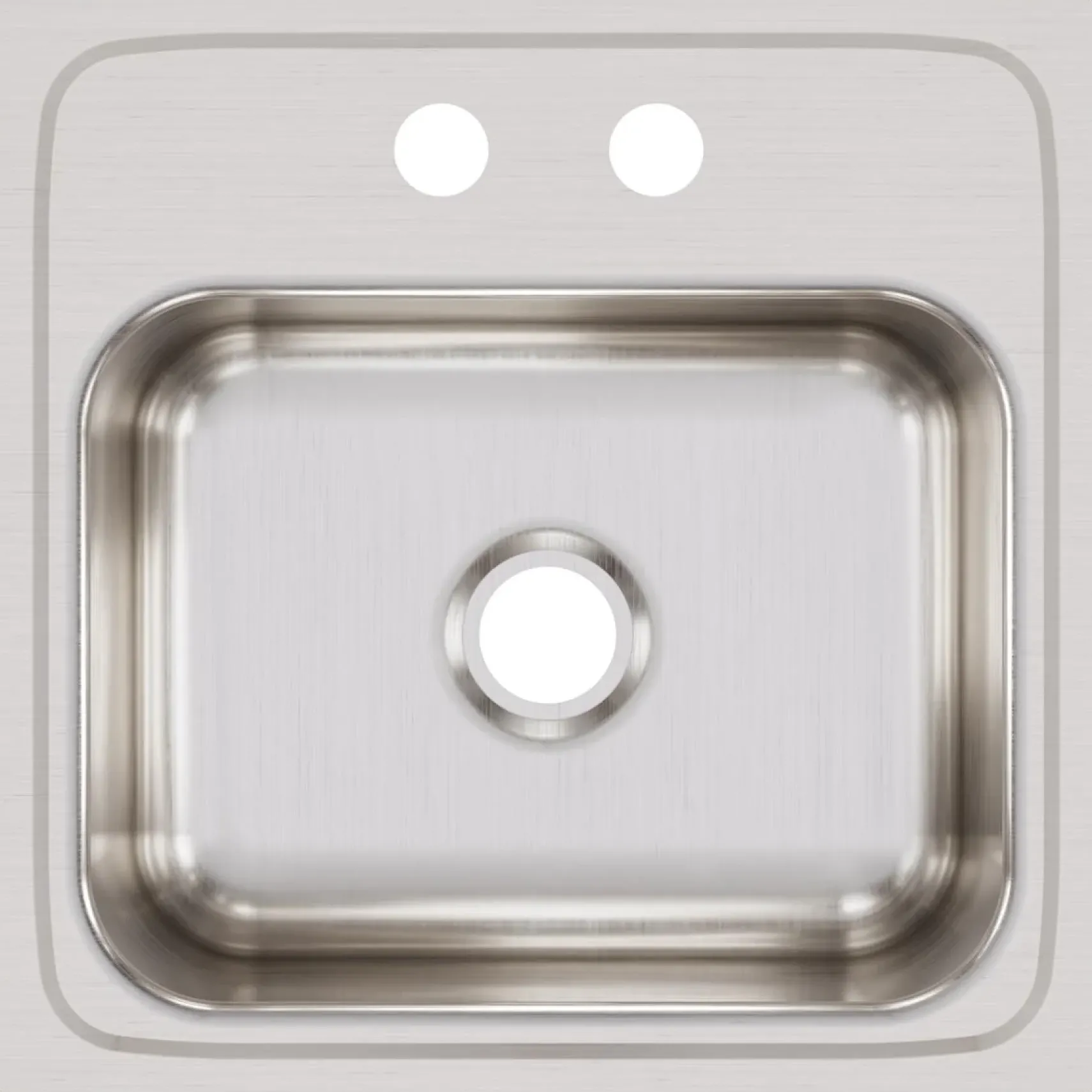 Elkay Lustertone 15" Stainless Steel Bar Sink, Lustrous Satin, 2 Faucet Holes, BLR15602