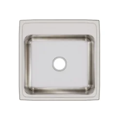 Elkay Lustertone Classic 22" Drop In/Topmount Stainless Steel Kitchen Sink, Lustrous Satin, No Faucet Hole, LR22220
