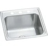 Elkay Lustertone Classic 20" Drop In/Topmount Stainless Steel Laundry/Utility Sink, Lustrous Satin, 3 Faucet Holes, DLR191910PD3