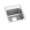 Elkay Lustertone Classic 13" Drop In/Topmount Stainless Steel ADA Kitchen Sink, Lustrous Satin, 3 Faucet Holes, LRAD1316553