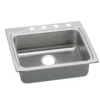 Elkay Lustertone Classic 25" Drop In/Topmount Stainless Steel ADA Kitchen Sink, Lustrous Satin, MR2 Faucet Holes, LRAD252250MR2