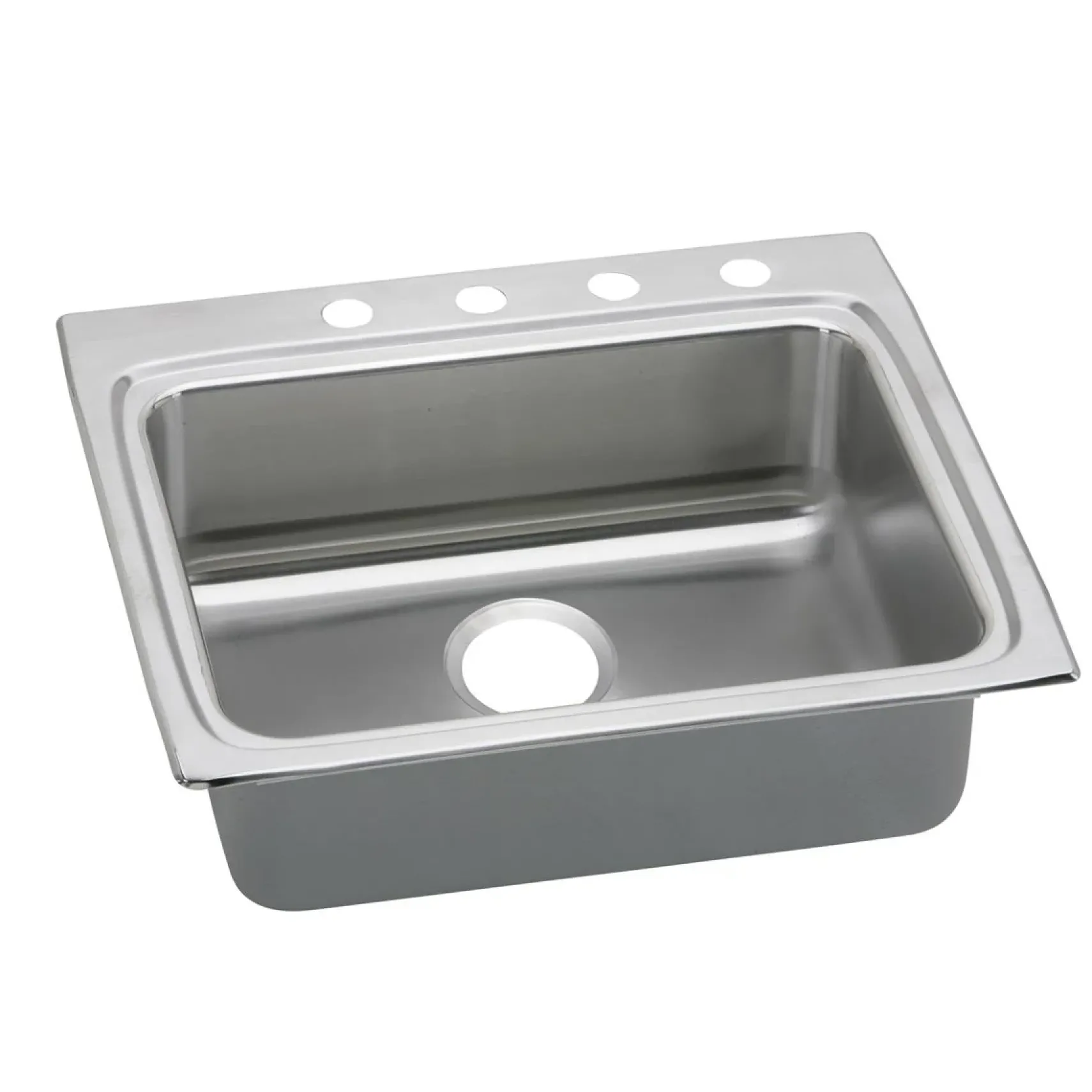 Elkay Lustertone Classic 25" Drop In/Topmount Stainless Steel ADA Kitchen Sink, Lustrous Satin, MR2 Faucet Holes, LRAD252250MR2