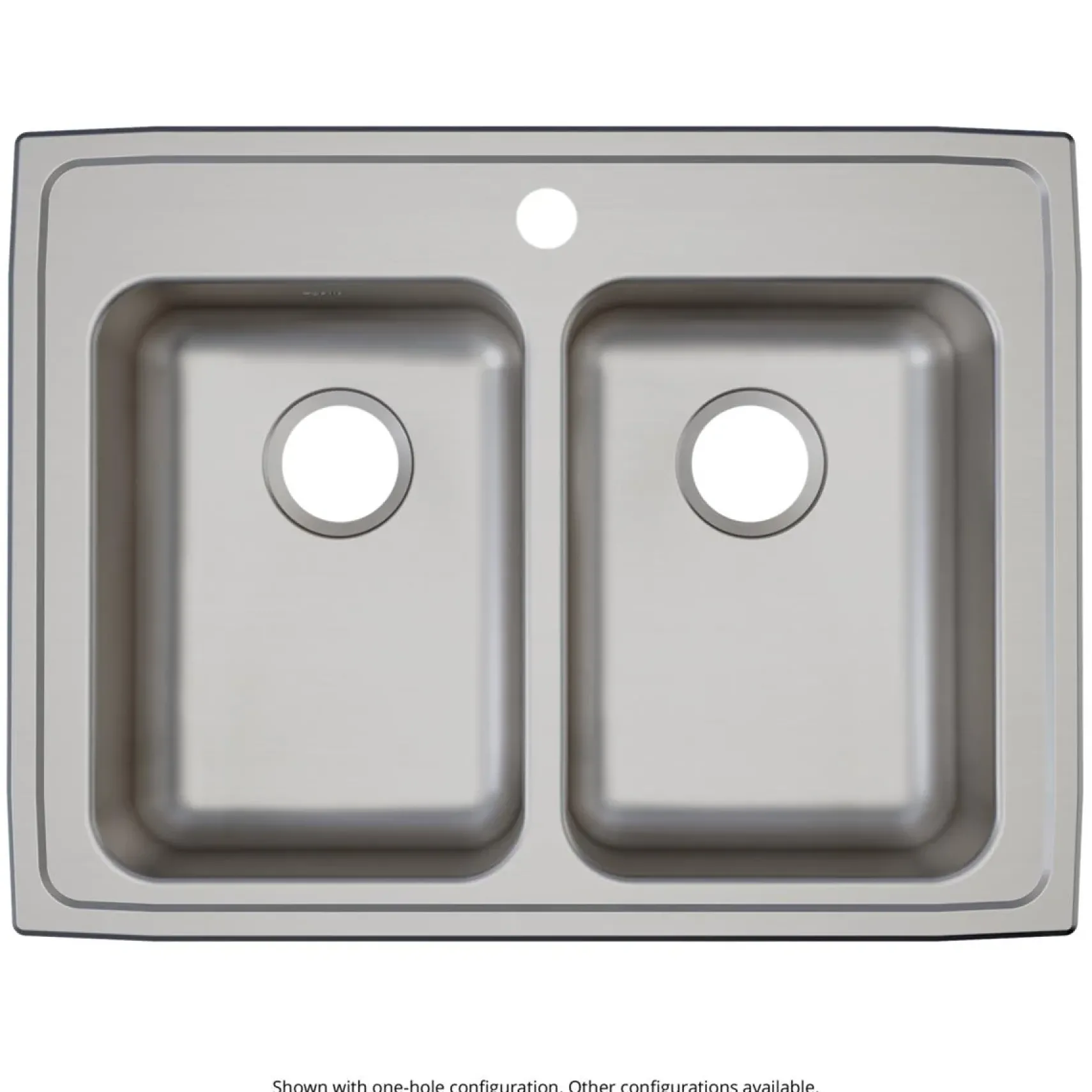 Elkay Lustertone Classic 29" Drop In/Topmount Stainless Steel ADA Kitchen Sink, 50/50 Double Bowl, Lustrous Satin, No Faucet Hole, LRAD2922550