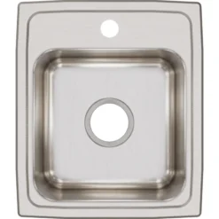 Elkay Lustertone Classic 15" Rectangular Stainless Steel Bar/Prep Sink, 1 Faucet Hole, LRQ15171