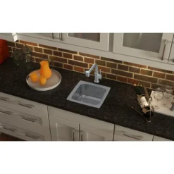 Elkay Lustertone Classic 15" Square Stainless Steel Bar/Prep Sink, Lustrous Satin, 18 Gauge, LFR1515