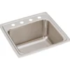 Elkay Lustertone Classic 20" Drop In/Topmount Stainless Steel Laundry/Utility Sink, Lustrous Satin, OS4 Faucet Holes, DLR191910OS4