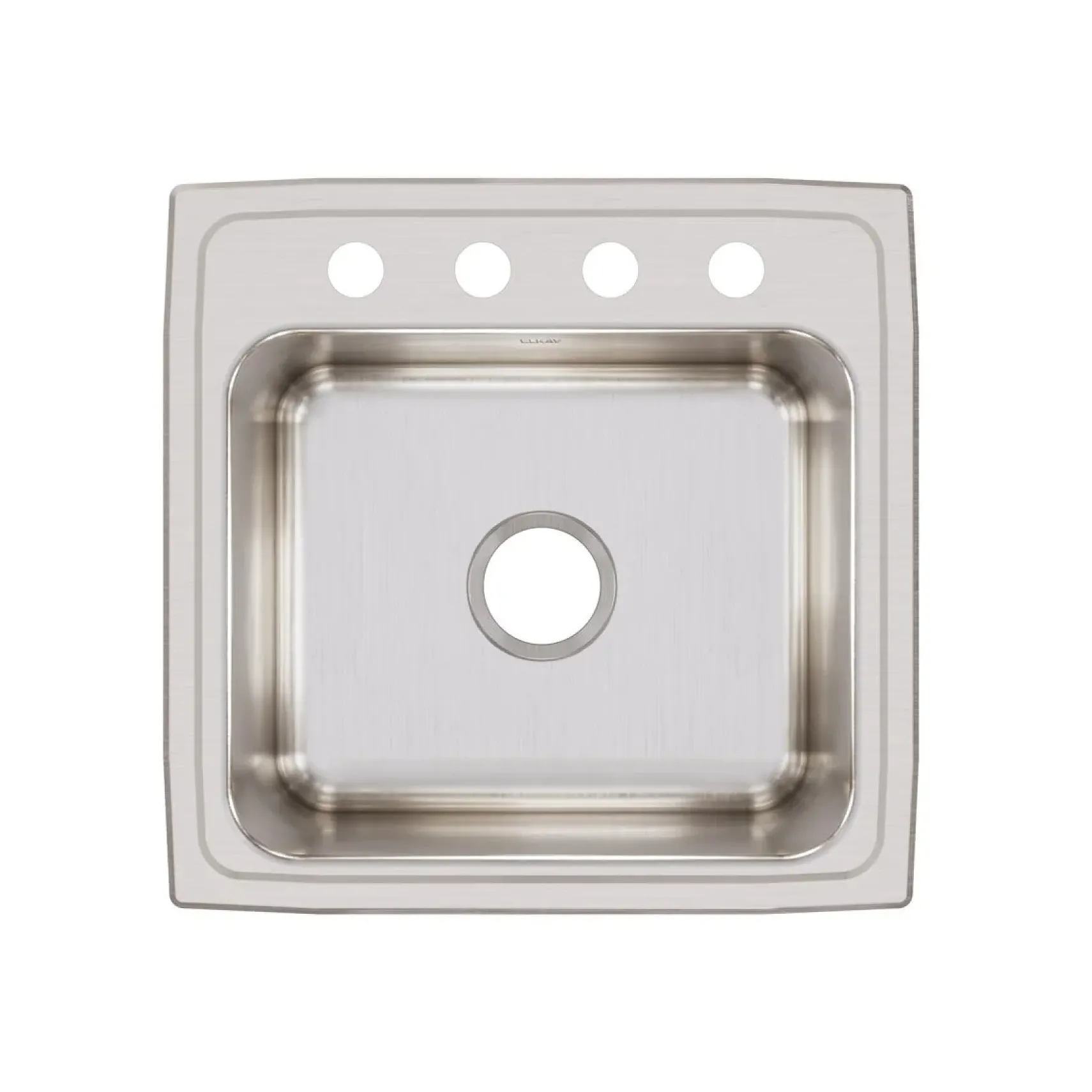 Elkay Lustertone Classic 20" Drop In/Topmount Stainless Steel Laundry/Utility Sink, Lustrous Satin, OS4 Faucet Holes, DLR191910OS4