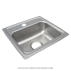Elkay Lustertone Classic 17" Drop In/Topmount Stainless Steel ADA Kitchen Sink, Lustrous Satin, 2 Faucet Holes, LRAD1716602