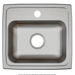 Elkay Lustertone Classic 17" Drop In/Topmount Stainless Steel ADA Kitchen Sink, Lustrous Satin, 2 Faucet Holes, LRAD1716602