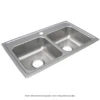 Elkay Lustertone Classic 29" Drop In/Topmount Stainless Steel ADA Kitchen Sink, 50/50 Double Bowl, Lustrous Satin, 2 Faucet Holes, LRAD2918602