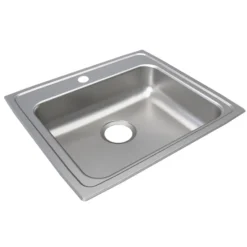 Elkay Lustertone Classic 22" Drop In/Topmount Stainless Steel ADA Kitchen Sink, Lustrous Satin, 4 Faucet Holes, LRAD2219604