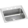 Elkay Lustertone Classic 22" Drop In/Topmount Stainless Steel Kitchen Sink, Lustrous Satin, No Faucet Hole, Perfect Drain, LR2219PD0