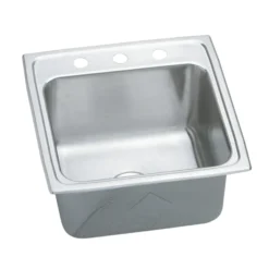Elkay Lustertone Classic 20" Drop In/Topmount Stainless Steel Laundry Sink, 3 Faucet Holes, DLRQ1919103