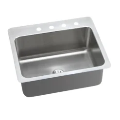 Elkay Lustertone Classic 27" Dual Mount Stainless Steel Kitchen Sink, Lustrous Satin, 2 Faucet Holes, DLSR272210PD2