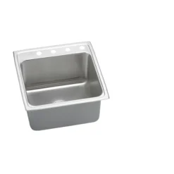 Elkay Lustertone Classic 22" Drop In/Topmount Stainless Steel Kitchen Sink, Lustrous Satin, 3 Faucet Holes, DLRQ2222123