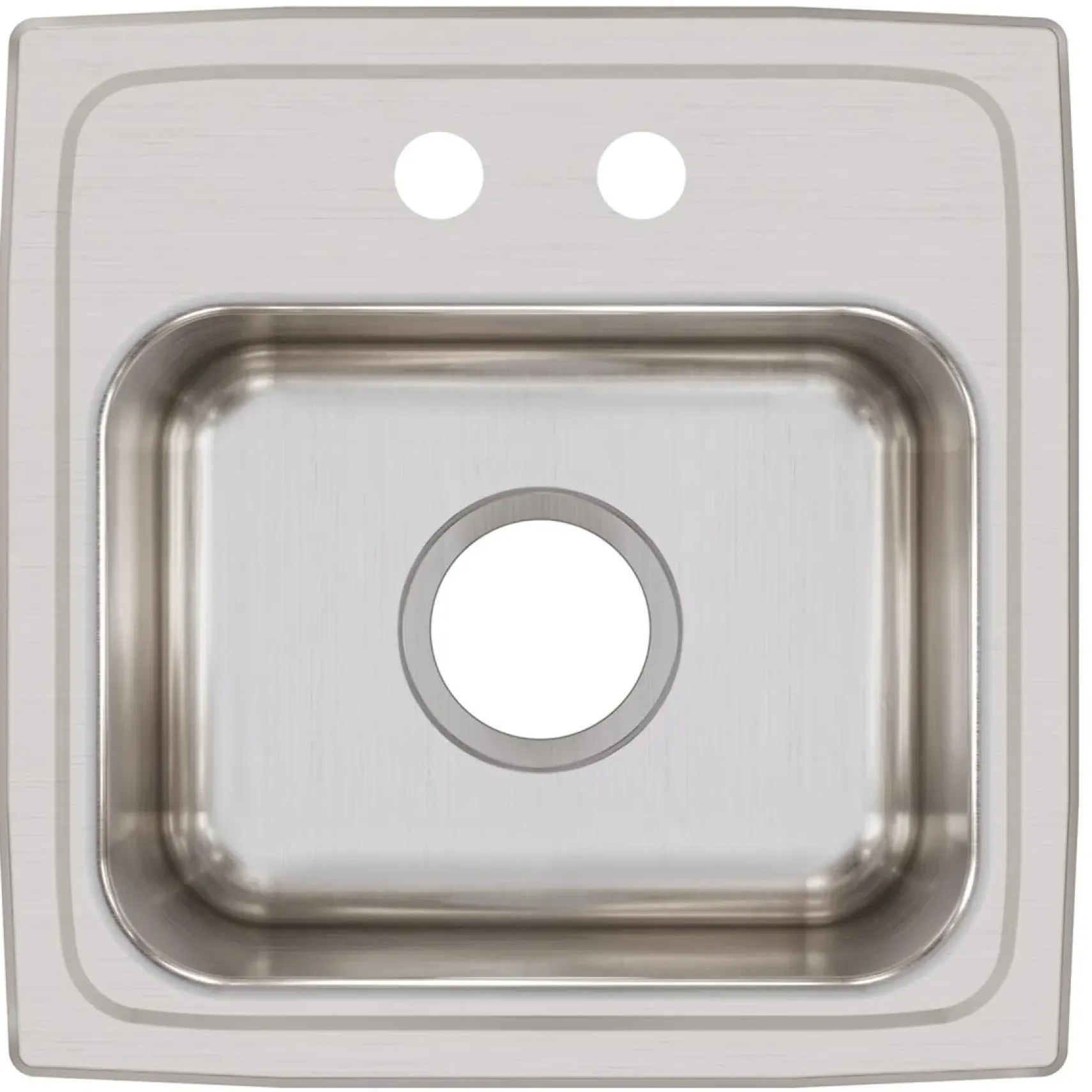 Elkay Lustertone Classic 15" Rectangular Stainless Steel Bar/Prep Sink, Lustrous Satin, 2 Faucet Holes, BLRQ15162