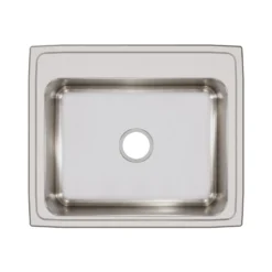 Elkay Lustertone Classic 25" Drop In/Topmount Stainless Steel Kitchen Sink, Lustrous Satin, No Faucet Hole, LR25210