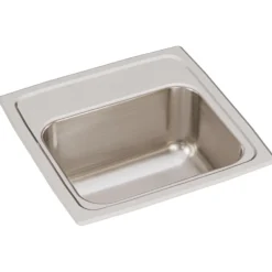 Elkay Lustertone Classic 15" Rectangular Stainless Steel Bar/Prep Sink, Lustrous Satin, No Faucet Hole, BLR150