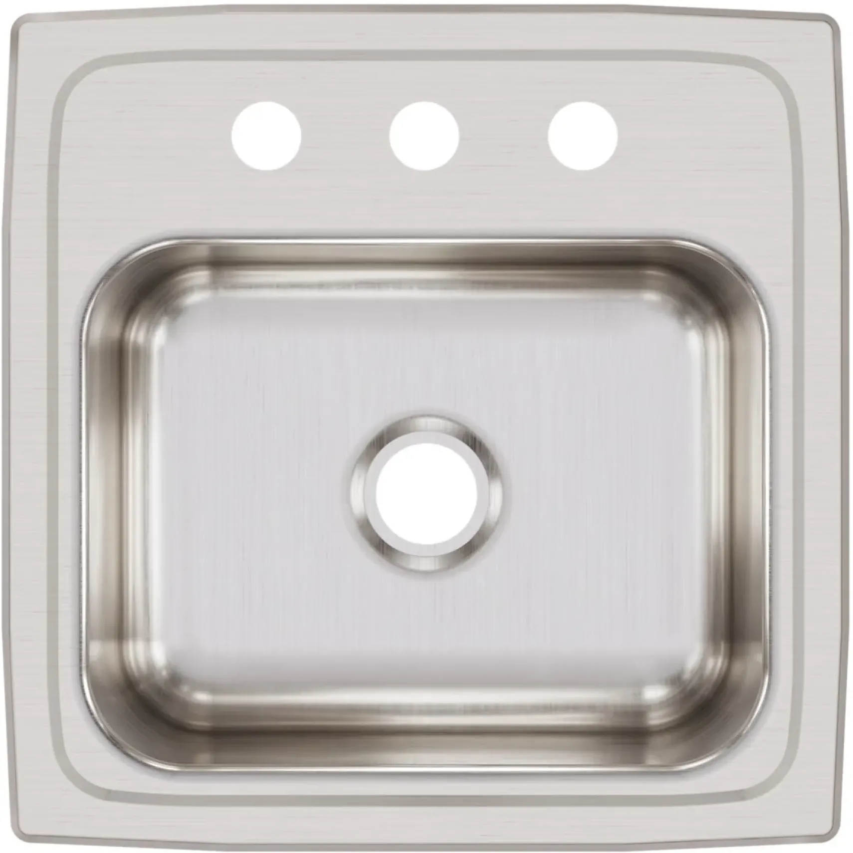 Elkay Lustertone Classic 15" Rectangular Stainless Steel ADA Bar/Prep Sink, 3 Faucet Holes, BLRQ15603