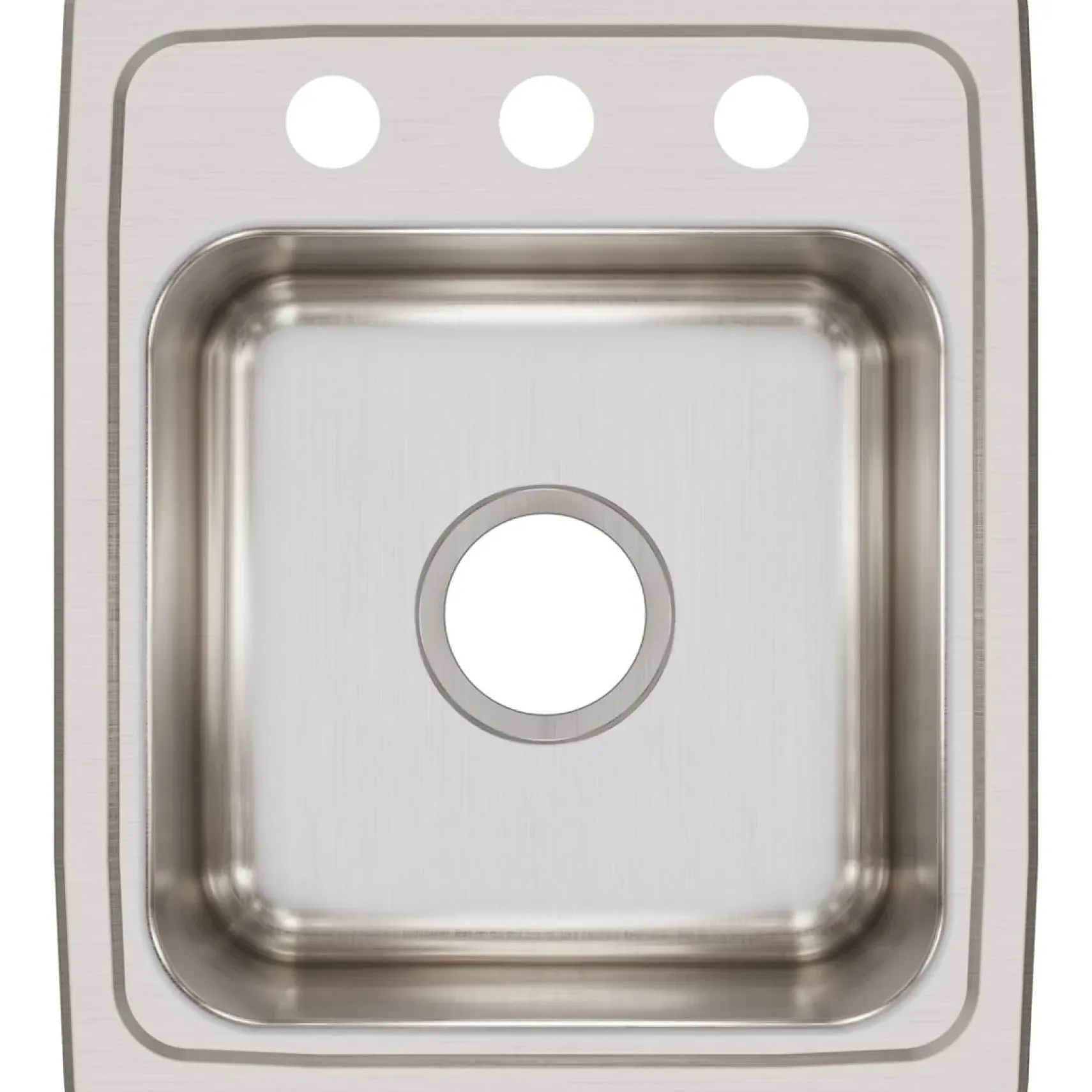 Elkay Lustertone Classic 15" Stainless Steel Bar Sink, Lustrous Satin, 3 Faucet Hole, LR15173