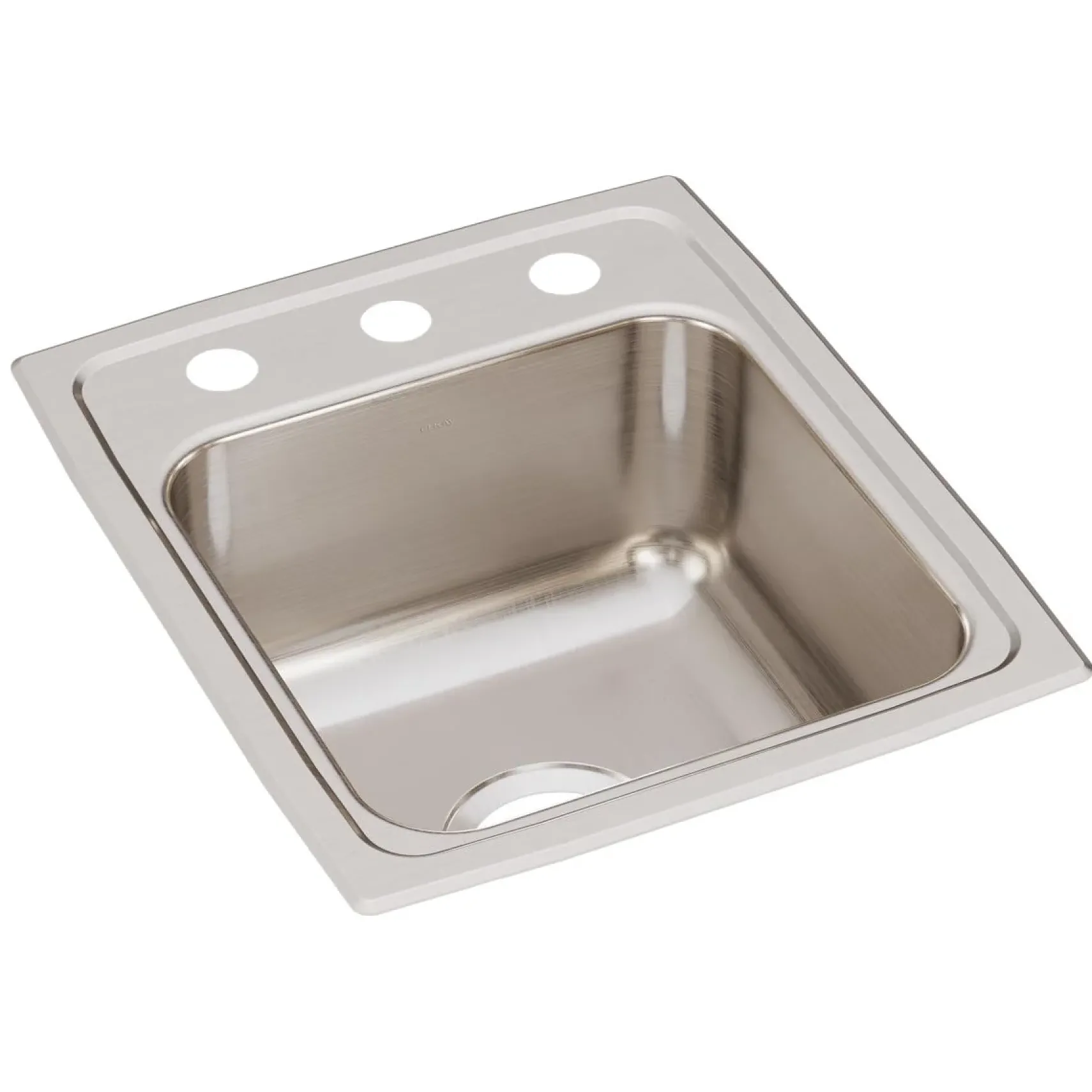 Elkay Lustertone Classic 15" Stainless Steel Bar Sink, Lustrous Satin, 3 Faucet Hole, LR15173