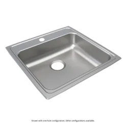 Elkay Lustertone Classic 22" Drop In/Topmount Stainless Steel ADA Kitchen Sink, Lustrous Satin, No Faucet Hole, LRAD2222600