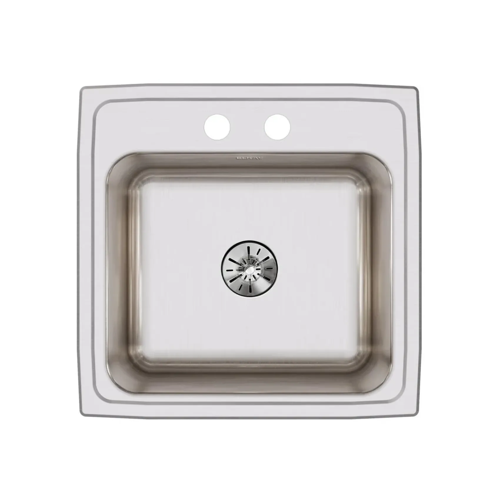 Elkay Lustertone Classic 20" Drop In/Topmount Stainless Steel Laundry/Utility Sink, Lustrous Satin, 2 Faucet Holes, DLR191910PD2