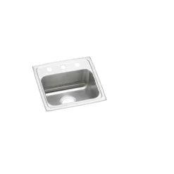 Elkay Lustertone Classic 17" Drop In/Topmount Stainless Steel ADA Kitchen Sink, Lustrous Satin, MR2 Faucet Holes, LRAD171650MR2