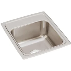 Elkay Lustertone Classic 15" Rectangular Stainless Steel Bar/Prep Sink, No Faucet Hole, LRQ15170